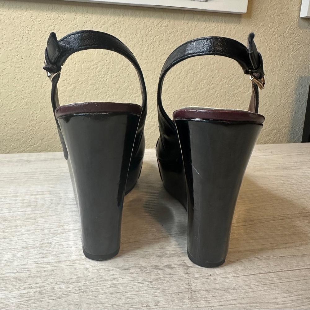 Tommy Hilfiger Black Platform Wedges in Size 6 EUC - Picture 7 of 10